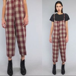 90’s Plaid Overalls Jumpsuit